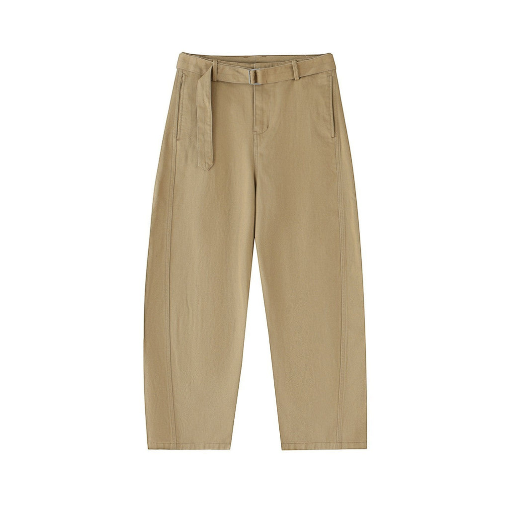 The Everyday Essential — Belted Barrel-Leg Chino Pants