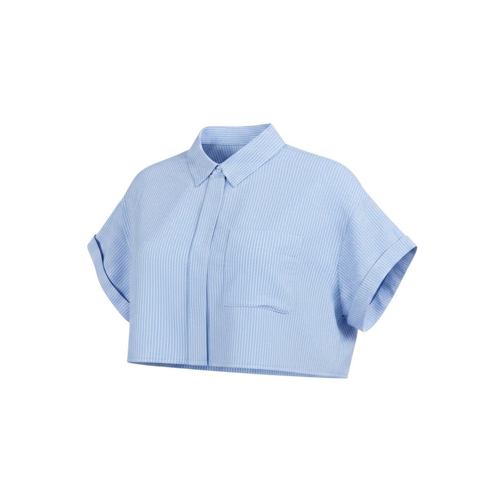 The Essential Women’s Striped Boxy Cropped Shirt