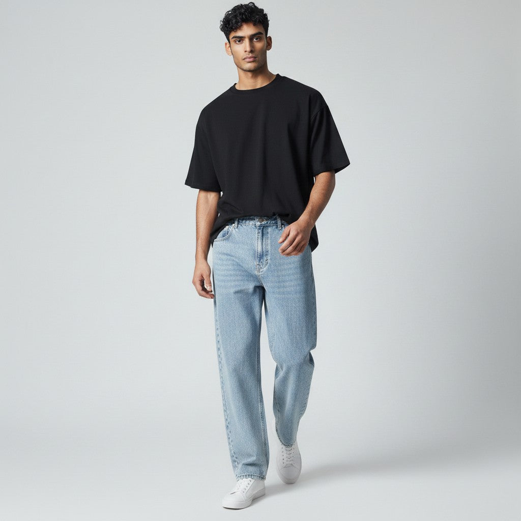 The Worn Right Unisex Vintage Wash Straight Leg Jeans