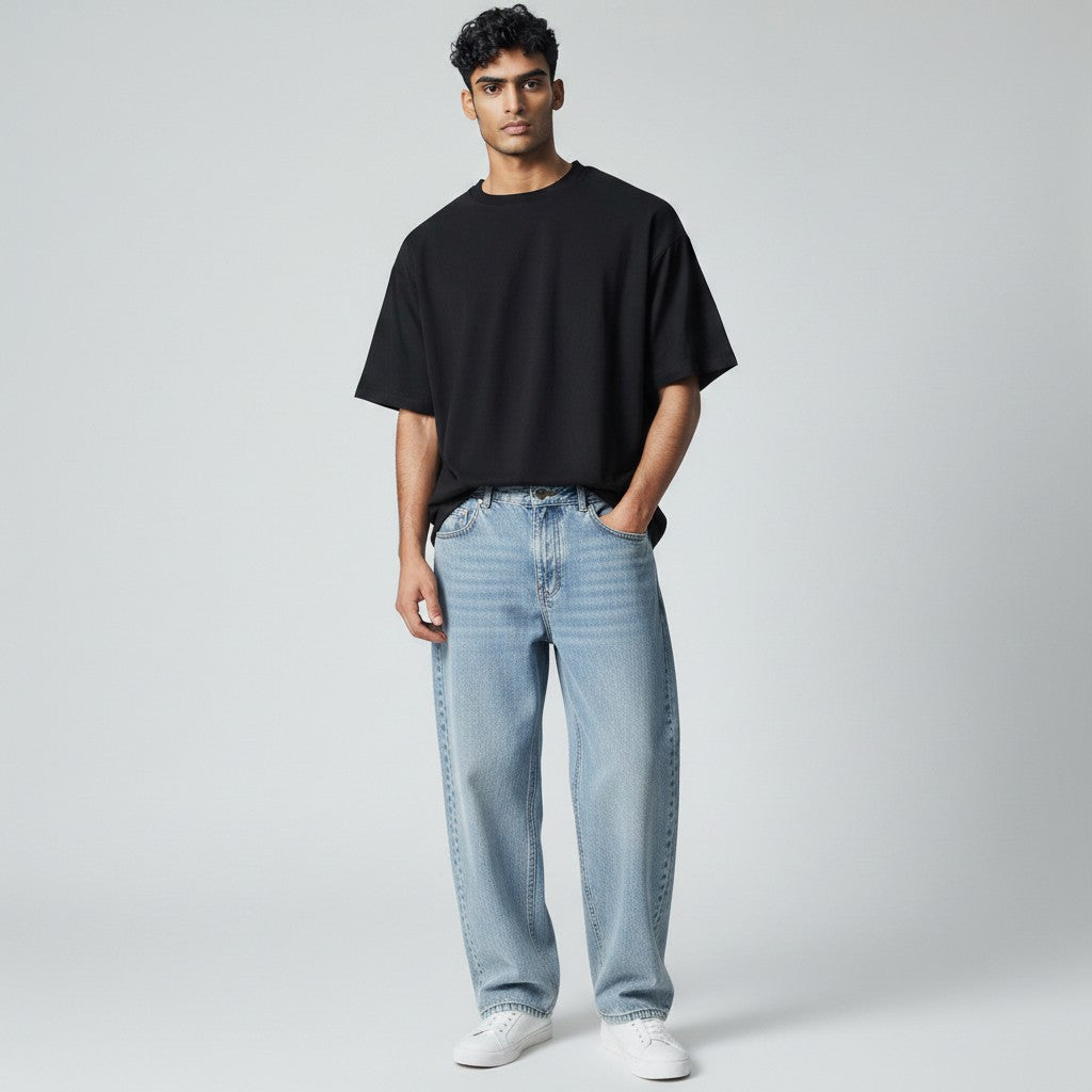 The Worn Right Unisex Vintage Wash Straight Leg Jeans