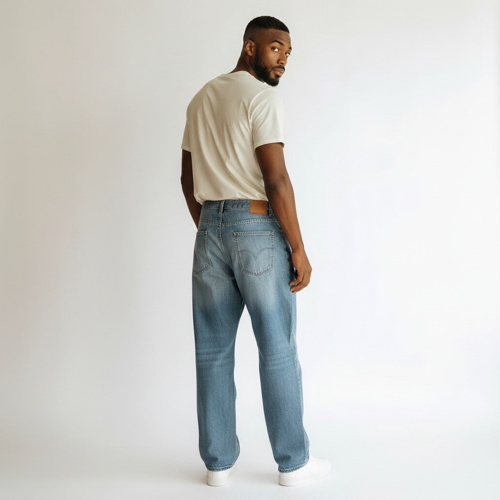 The Send It Men's Vintage Wash Barrel Leg Jeans