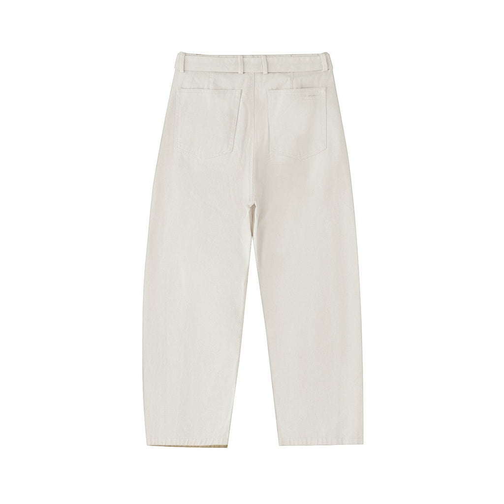 The Everyday Essential — Belted Barrel-Leg Chino Pants