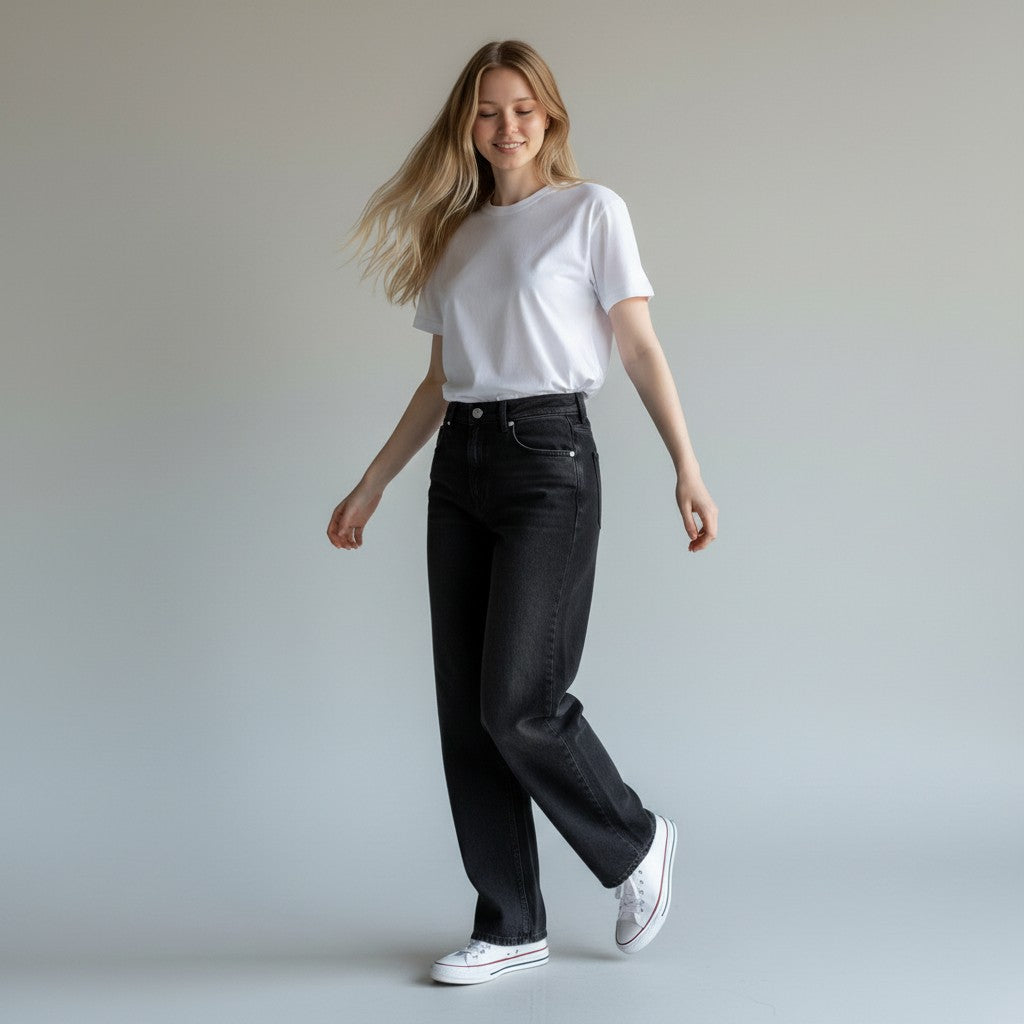The Worn Right Unisex Vintage Wash Straight Leg Jeans