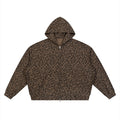 The No Rules Unisex Leopard Print Waffle Full Zip Hoodie