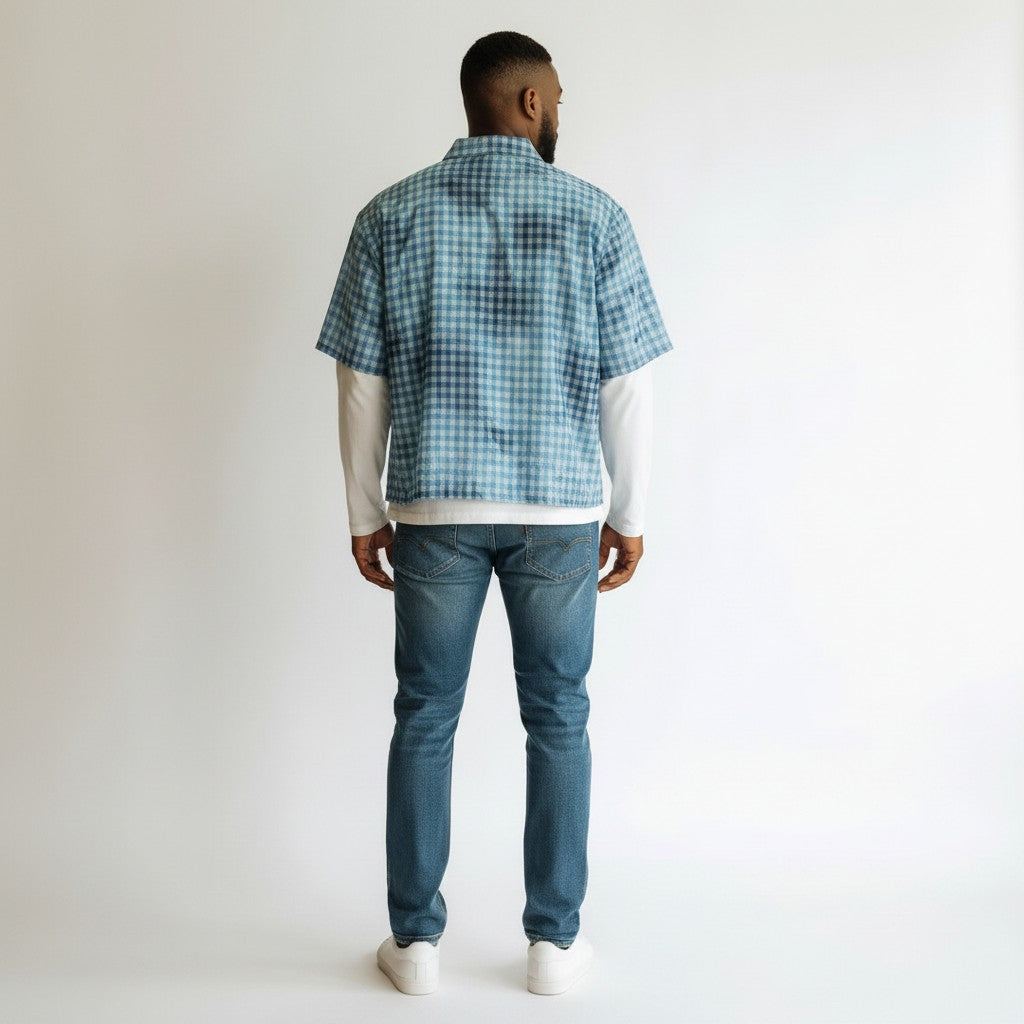 The Lived-in Unisex Vintage Wash Plaid Short Sleeve Shirt
