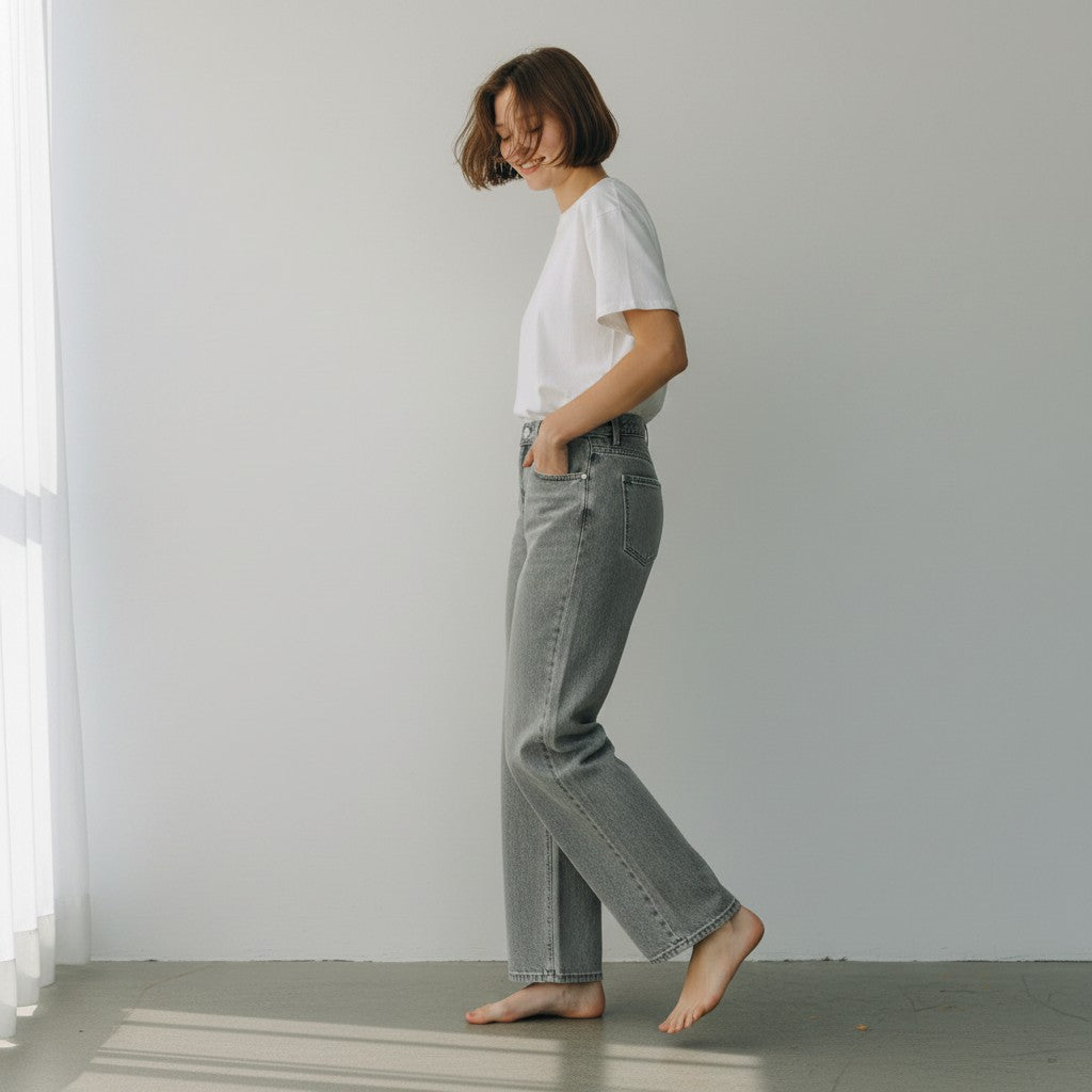 The Worn Right Unisex Vintage Wash Straight Leg Jeans