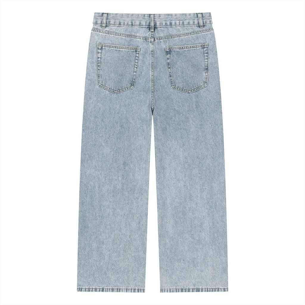 The Worn Right Unisex Vintage Wash Straight Leg Jeans