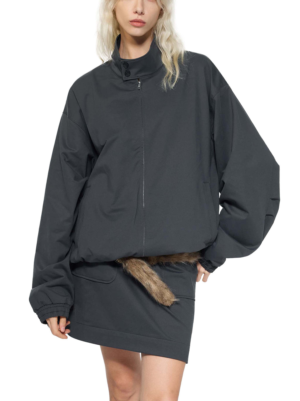 The Main Character — Stand Collar Bomber Jacket